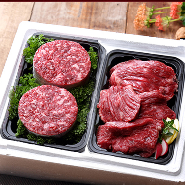 [名品] [횡성한우] 정육선물세트 2호 800g(불고기 400g+산적 400g) [1등급이상]