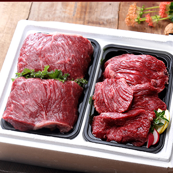 [名品] [횡성한우] 정육선물세트 3호 800g(국거리 400g+산적 400g) [1등급이상]