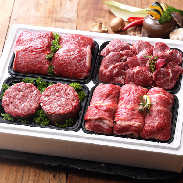 [名品] [횡성한우] 구이정육선물세트 1.6kg(등심 400g+특수부위 400g+불고기 400g+국거리 400g) [1등급이상]
