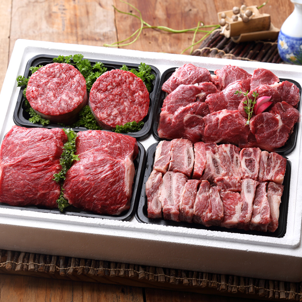 [名品] [횡성한우] 갈비혼합세트 3kg(갈비 600g+불고기 800g+국거리 800g+산적 800g) [1등급이상]