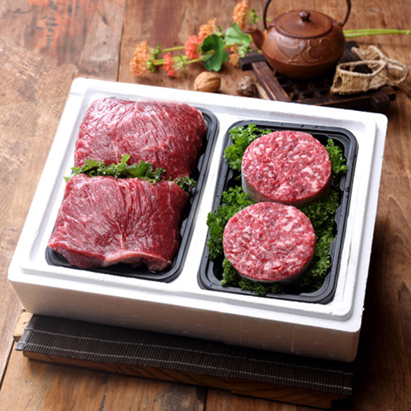 [名品] [횡성한우] 정육선물세트 4호 1.0kg(불고기 500g+국거리500g] [1등급이상]
