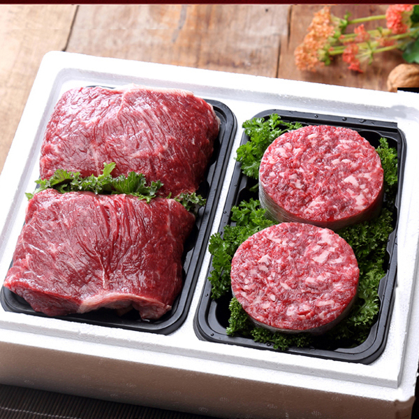 [名品] [횡성한우] 정육선물세트 1호 800g(불고기 400g+국거리 400g) [1등급이상]