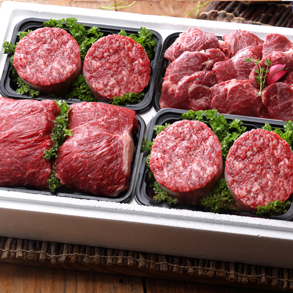 [名品] [횡성한우] 정육선물세트2호 2.4kg(불고기 1.2kg+국거리 600g+장조림 600g) [1등급이상]